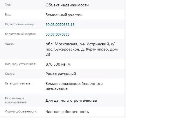 Скрин ЕГРН Онлайн