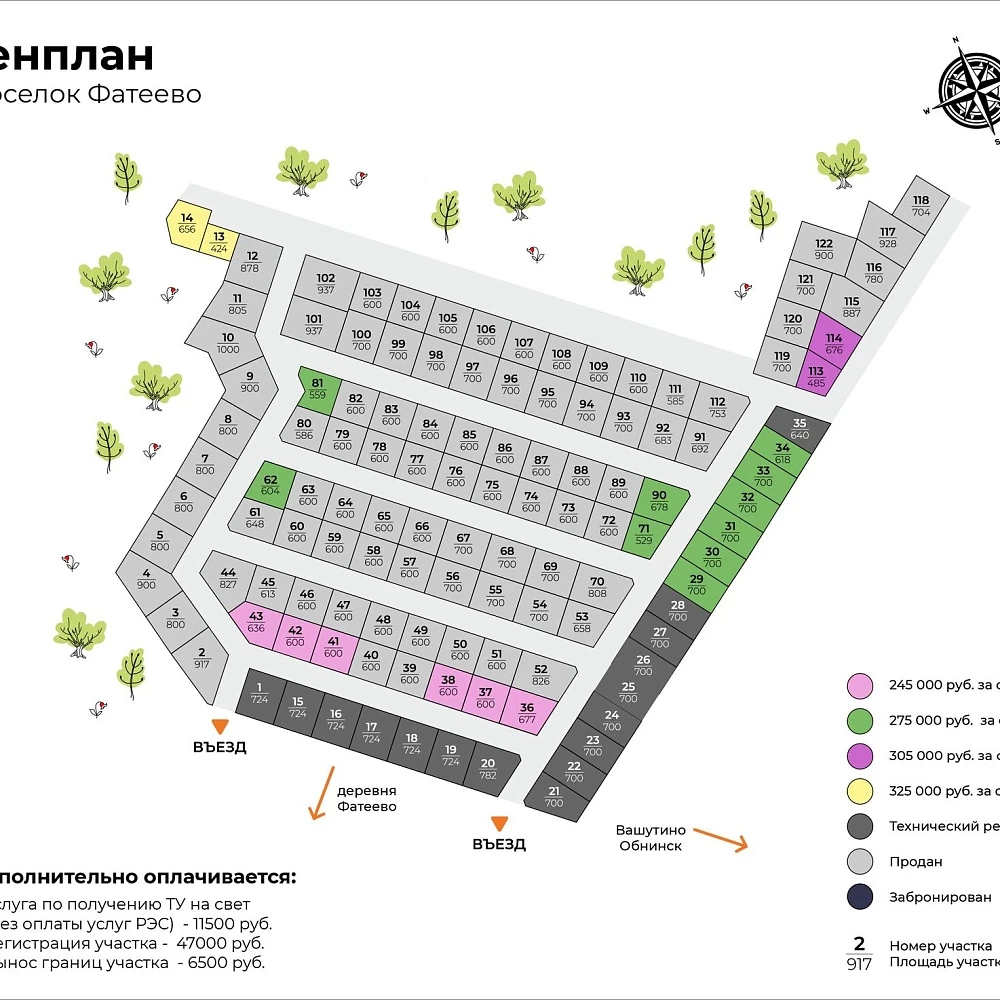 План поселка Фатеево
