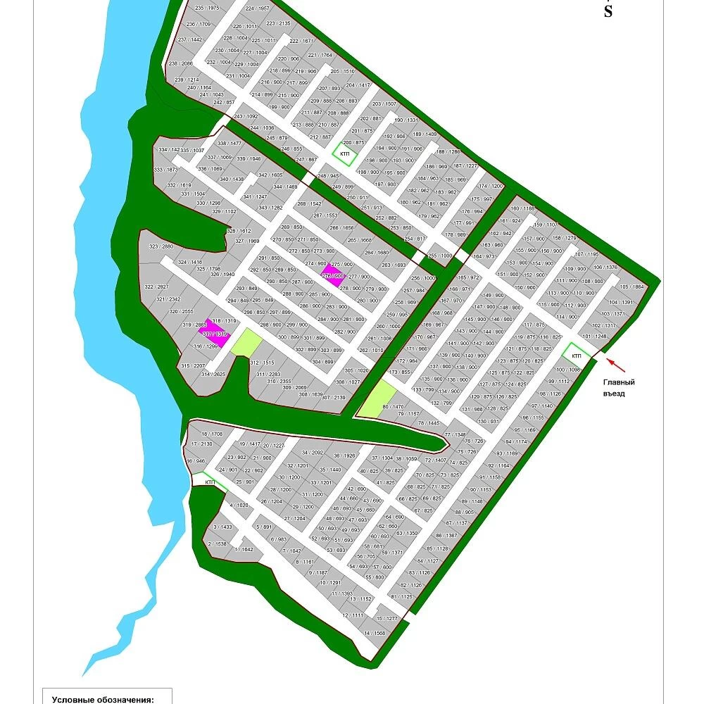 План поселка Никитские пруды