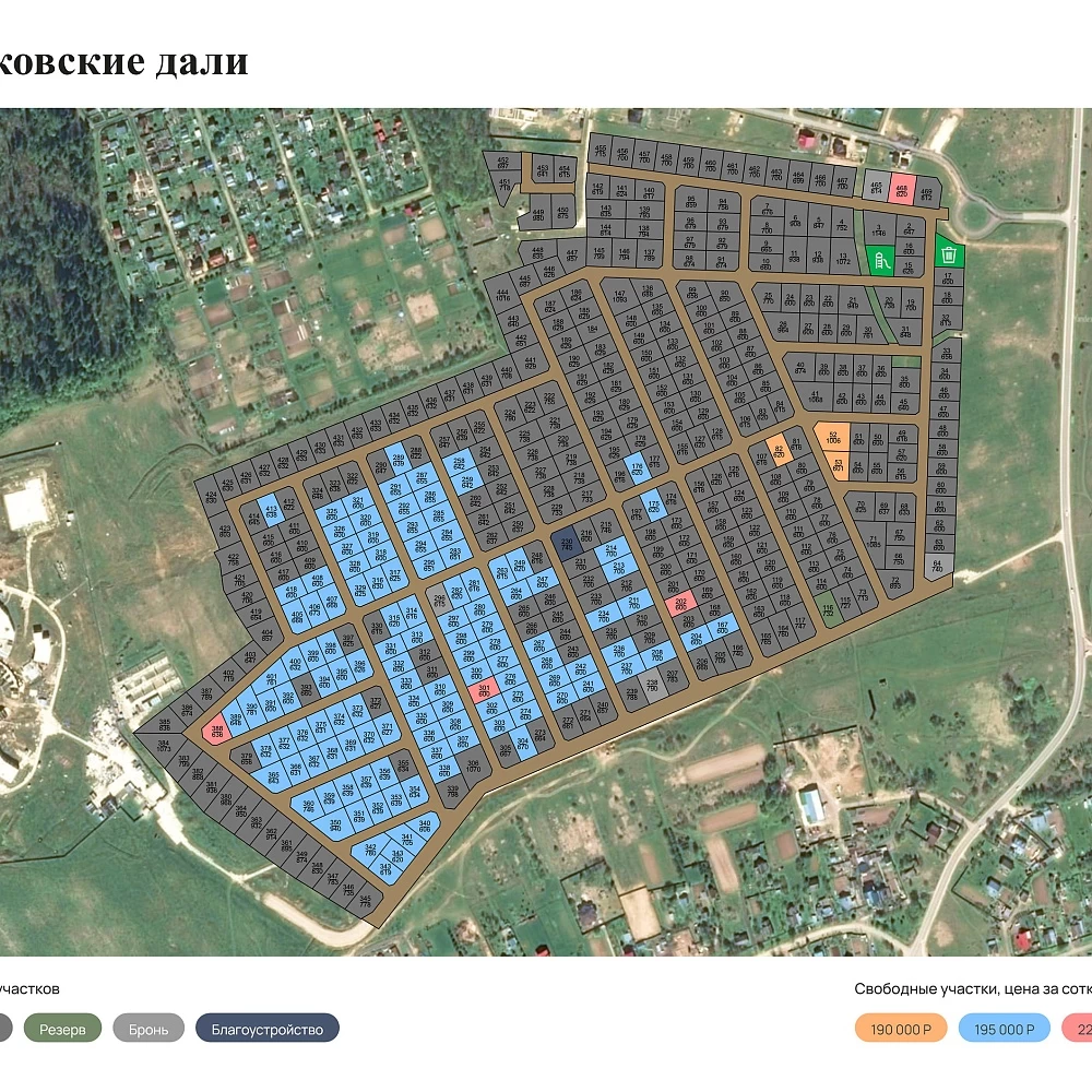 План поселка Зыковские дали