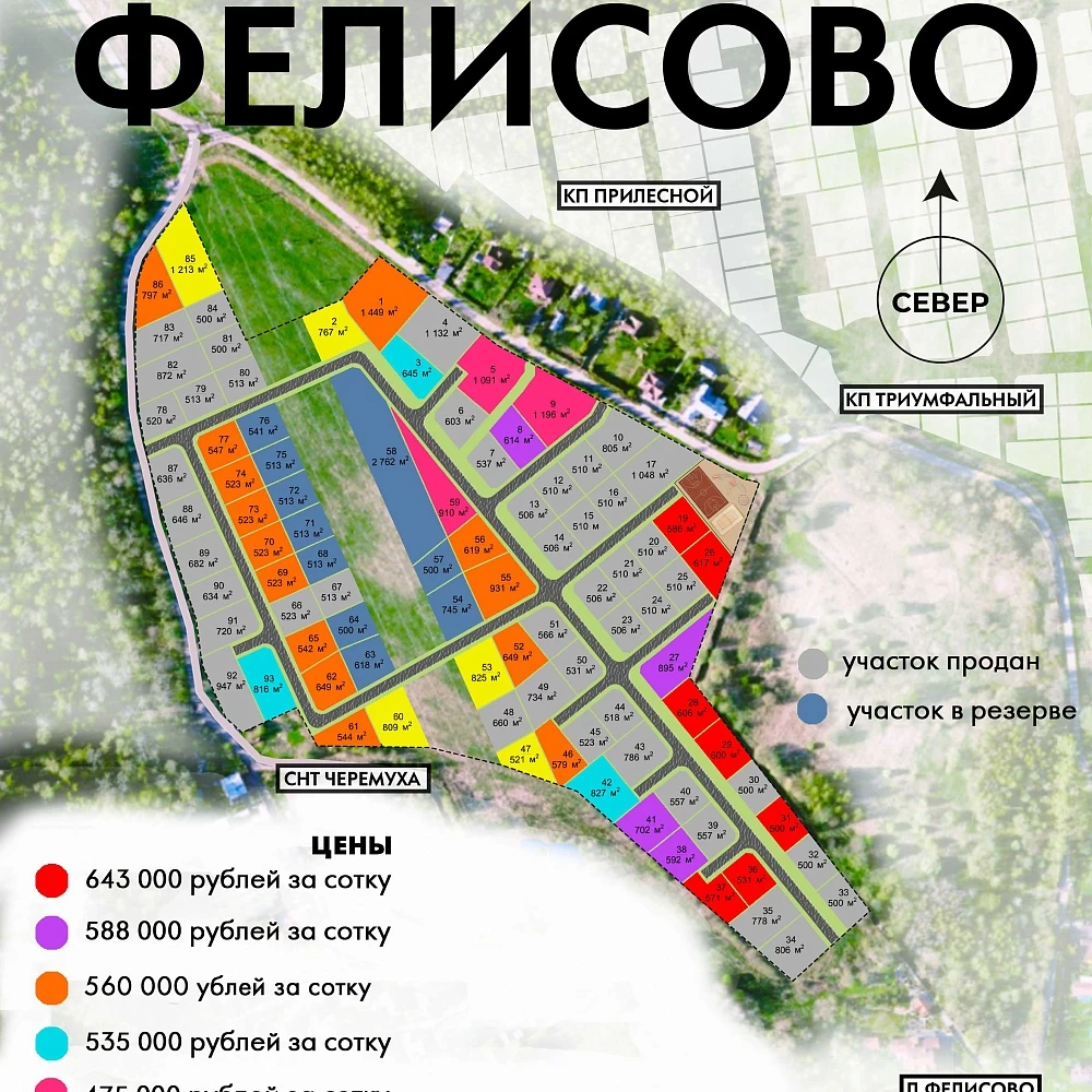 План поселка Новое Фелисово