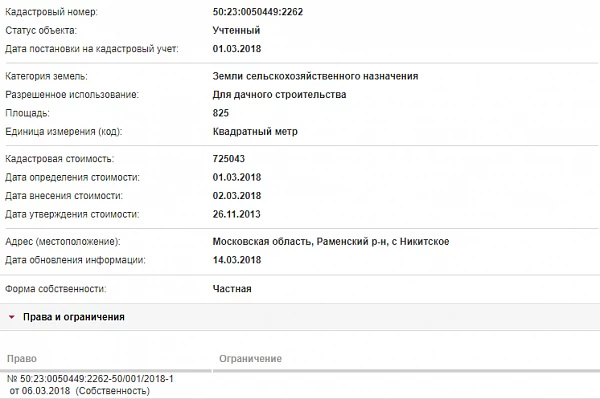 Скрин ЕГРН Онлайн