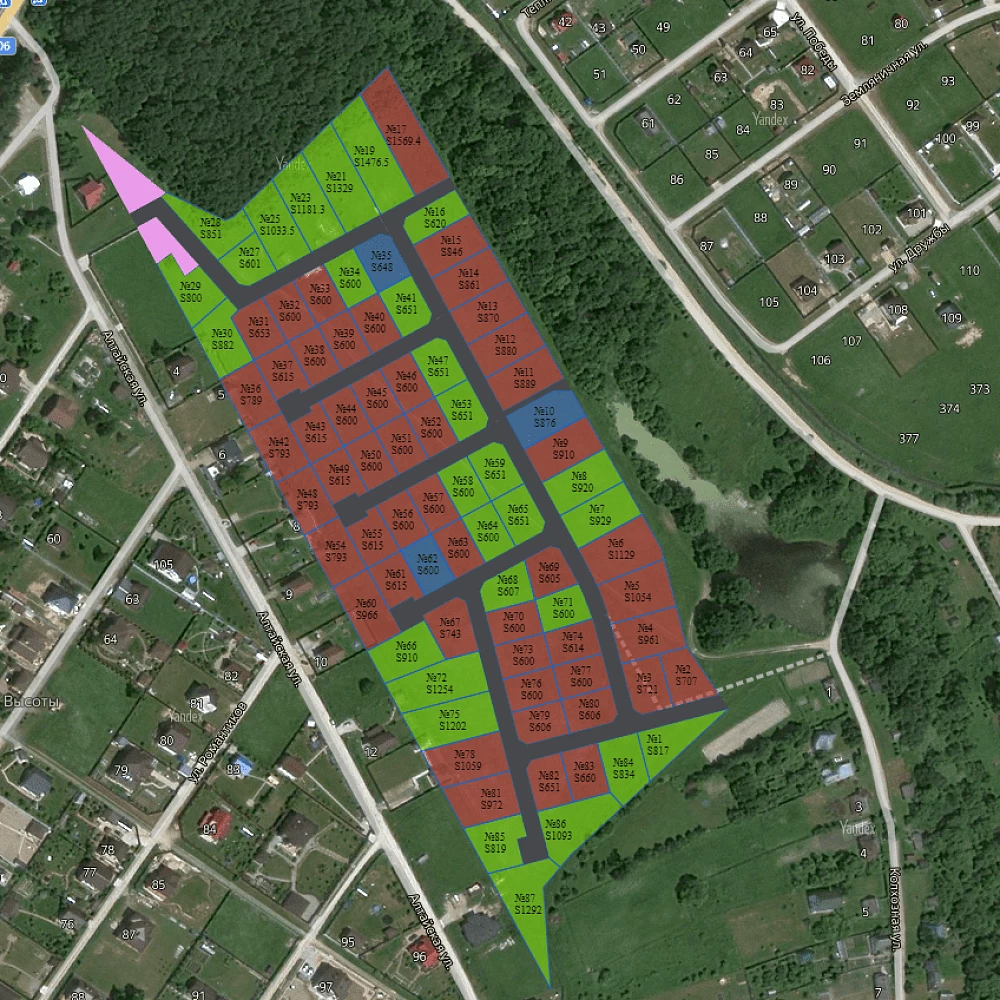 План поселка Анива (Самоцветы)