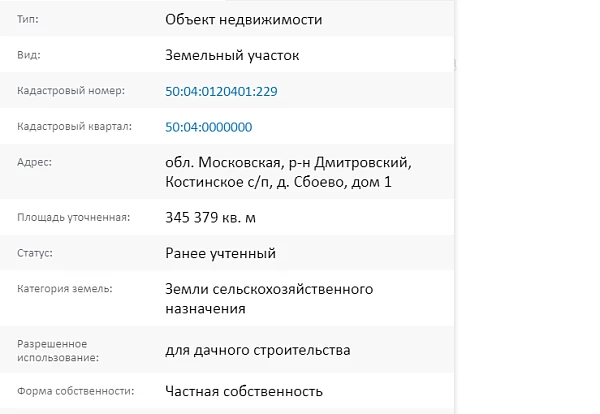 Скрин ЕГРН Онлайн