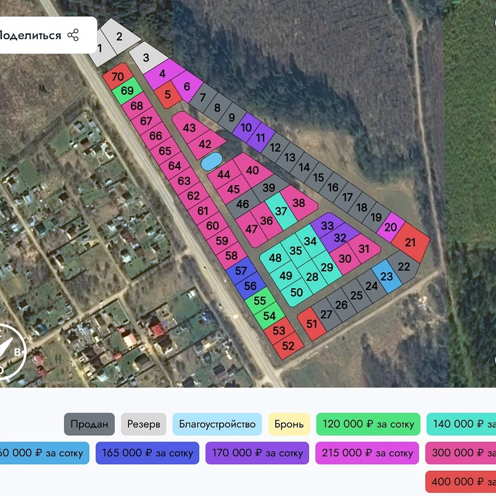 План поселка Бужаровские дачи