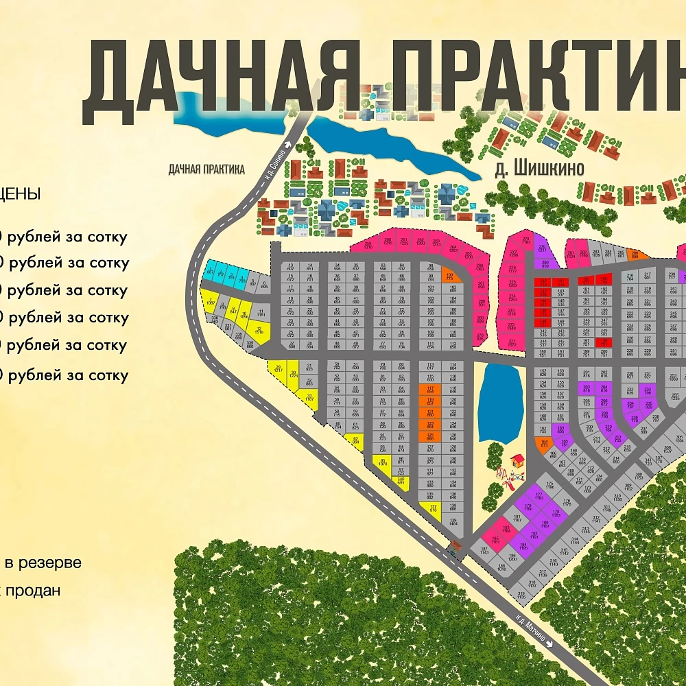 План поселка Дачная практика 2