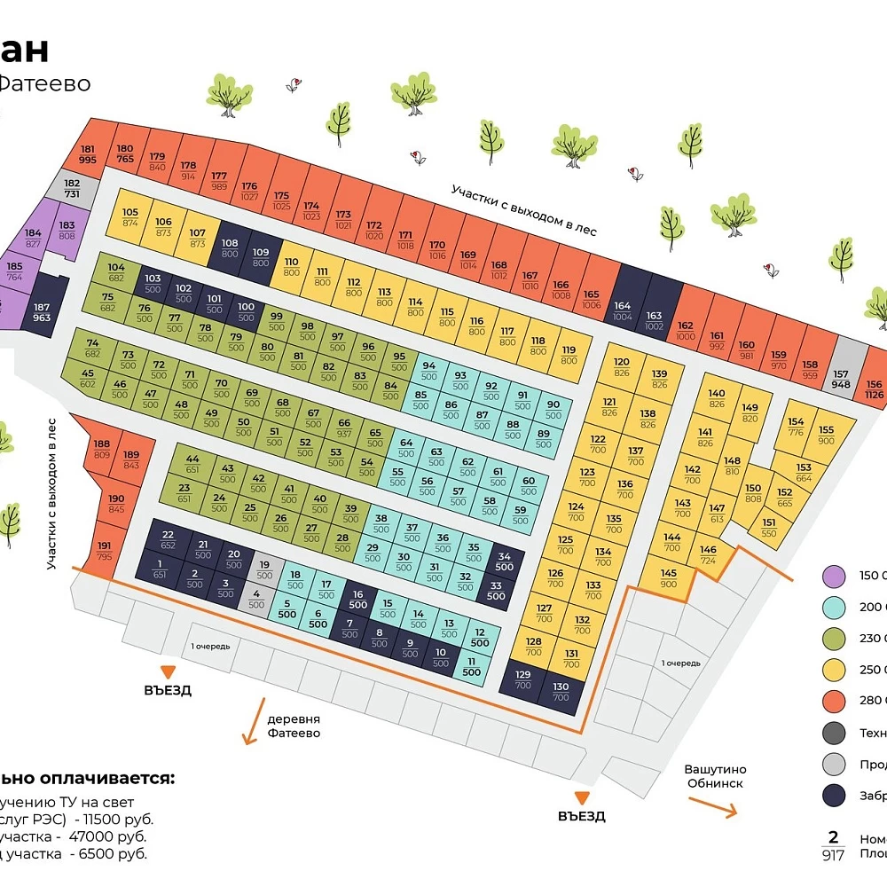 План поселка Фатеево (2 очередь)