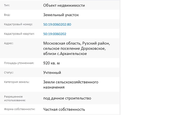 Скрин ЕГРН Онлайн