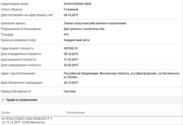 Скрин ЕГРН Онлайн