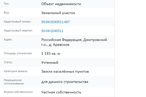 Скрин ЕГРН Онлайн