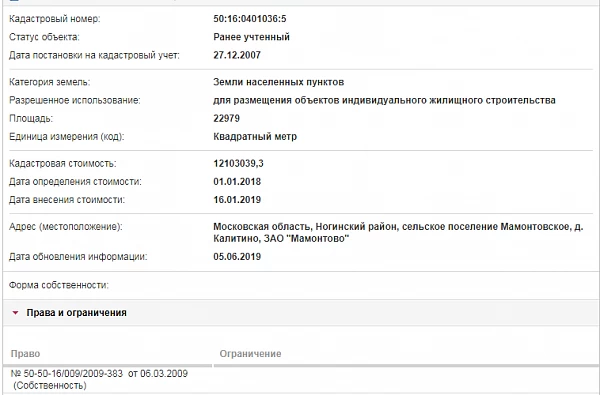 Скрин ЕГРН Онлайн