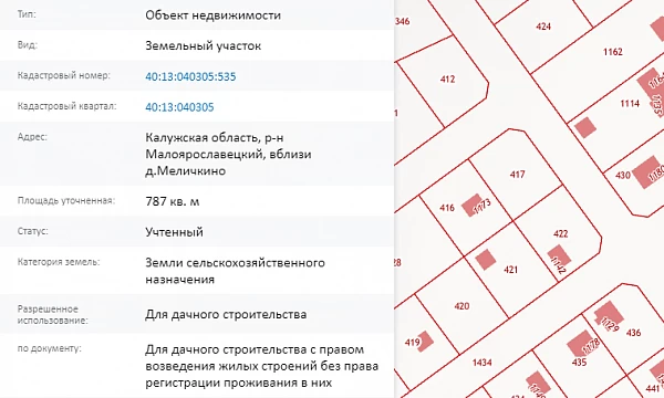 Скрин ЕГРН Онлайн